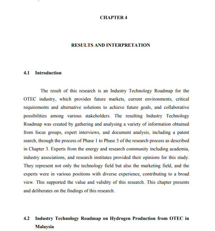 Chapter 4 results and interpretation example