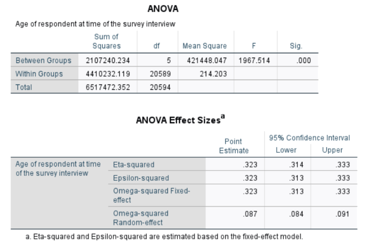 FYP SPSS analysis output example